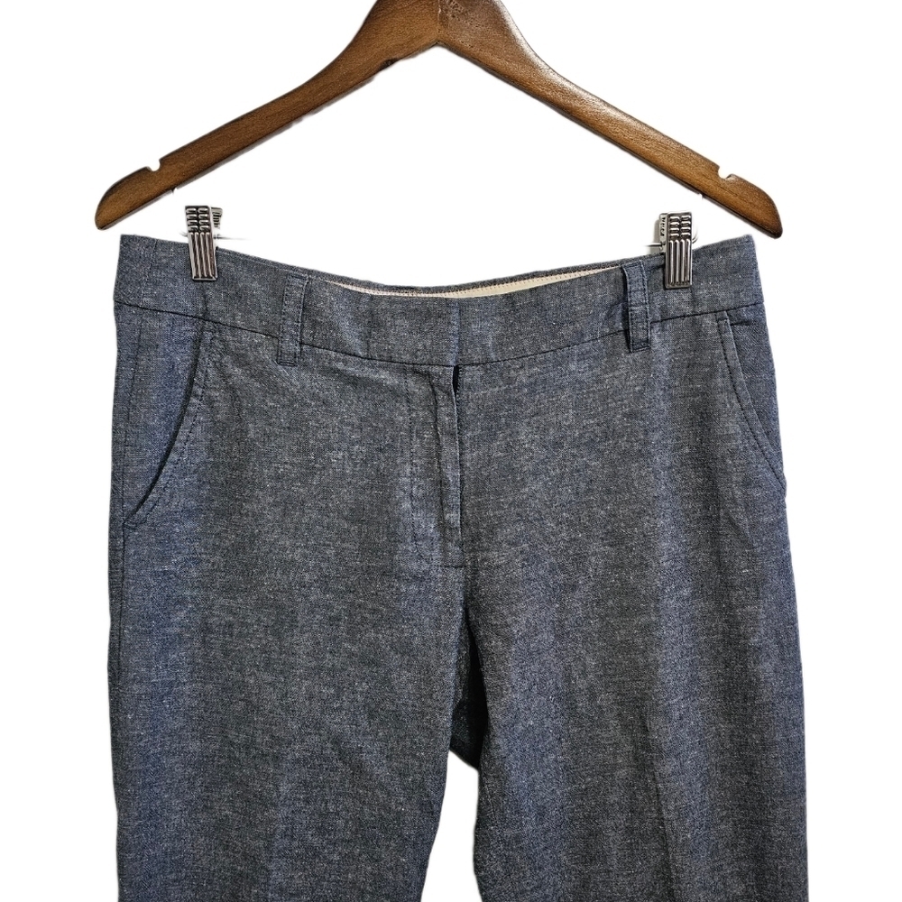 J.Crew linen blend straight leg blue trouser pants size 6 - Picture 3 of 8